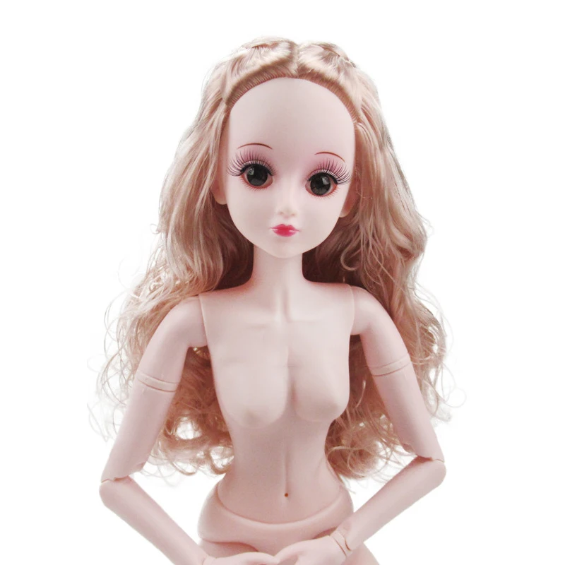 Новинка 60 см 21 подвижные Соединенные BJD куклы волосы 3D голубые глаза ресницы женские голые обнаженные тело девушка куклы игрушка для девочек подарок