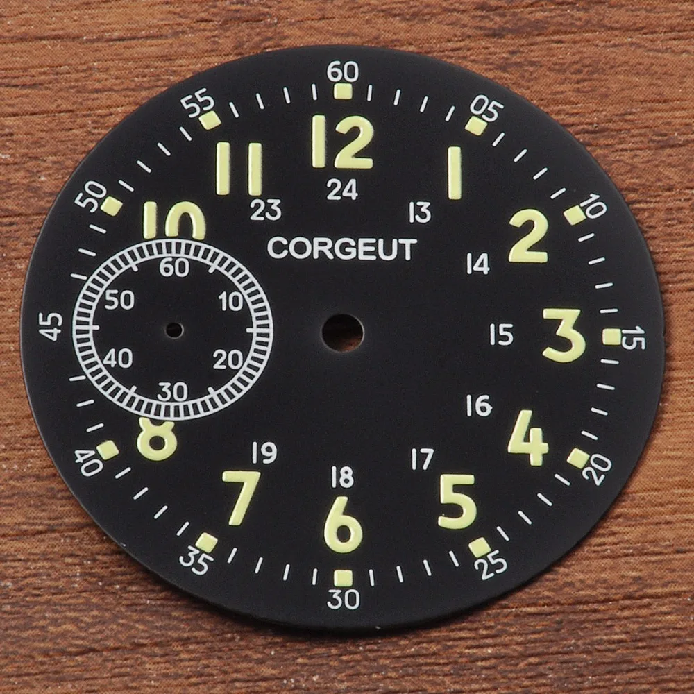 39 мм черный циферблат подходит eta 6497 Seagul st36 механизм Corgeut мужские часы