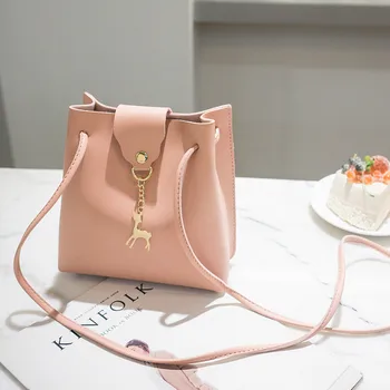 

Vintage Small Women Bucket Bag For Handbags Women PU Leather Shoulder Bags Girls Drawstring Messenger Crossbody Bag