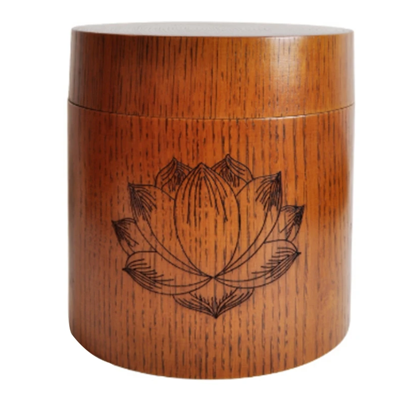 

Chinese Retro Handmade Wooden Tea Canister Spice Caddy Coffee Bean Jar Storage Box Organizer Bottle Tea Set Box Seal Cover Chris