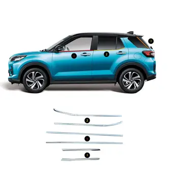 

For Toyota Raize A200 2019 2020 Stainless Steel Side Door Bottom Window Sill Frame Decor Trim 6PCS Car Exterior Accessories
