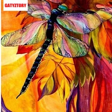 GATYZTORY 5D алмазная живопись Полная площадь DIY домашний декор мозаика Стразы Картина на холсте с логотипом на заказ настенная художественная Стрекоза мультфильм
