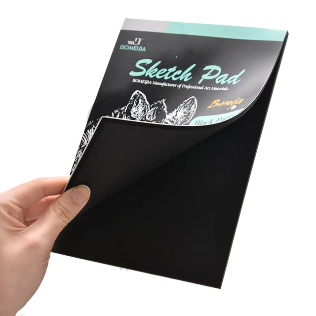 A4/A5 Black Paper Sketch Drawing Pad 32 Sheets 120GSM Spiral Bound  Sketchbook for Colored Pencils, Graphite, Charcoal, Pastels - AliExpress