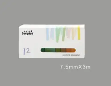 Macaron color-small Японская клейкая лента Макарон конфеты цвета серии васи лента Набор DIY Руководство скрапбукинга для дневника стикеры декоративные 12 шт липкие - Цвет: Macaron color-small