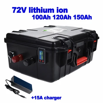 

Li-ion 72v 100Ah 120Ah 150Ah lithium ion battery 100A smart BMS 7200w food truck Forklift Golf Cart tricycle AGV + 15A charger