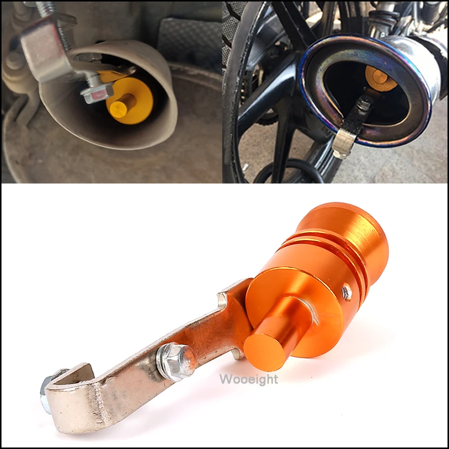 Wooeight L Size Aluminum Car Accessories Motorcycle Styling Turbo Sound Whistle Simulator Sound Universal Pipe Exhaust Muffler  (2)