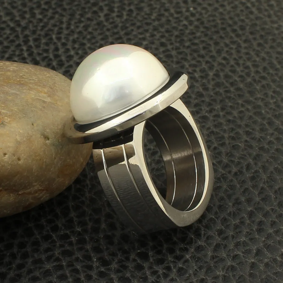 Bijuterii Joyas,, новейшие модные ювелирные изделия, нержавеющая сталь, имитация жемчуга, кольца для женщин, золото, серебро, цвет RBJZABBH