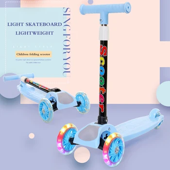 

Folding Scooter 3-Wheel Kick Scooter With Adjustable Height Flashing Wheel For Toddler Girls Boy