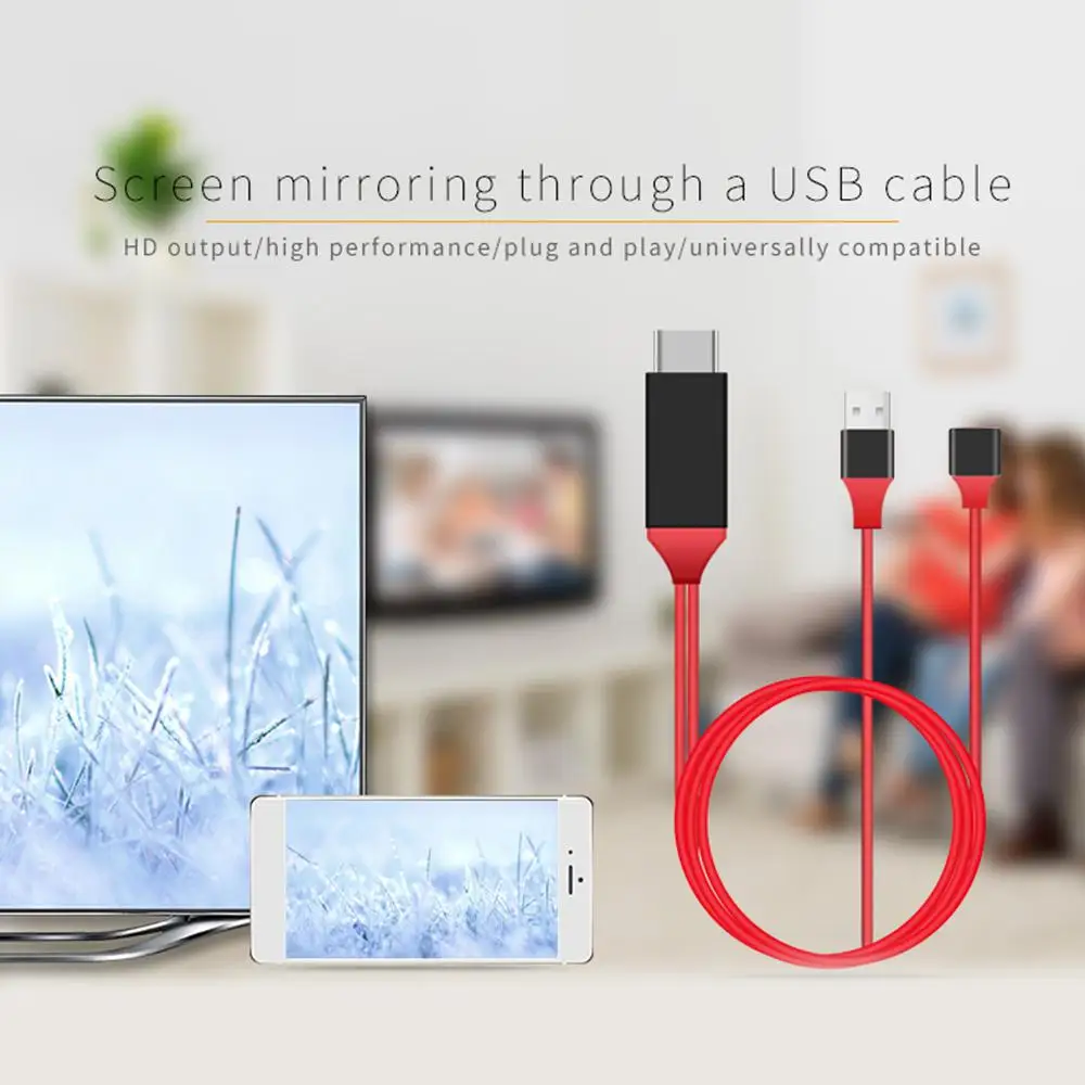 1 м USB к HDMI адаптер Micro USB 8 PIN к HDMI 1080P HD ТВ кабель адаптеры для samsung Galaxy S7/S8/S8 Plus