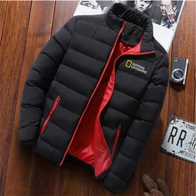 

FAKUNTN Fashion New National Geographic Magazine Style Printing Surrounding Autumn And Winter men's Jackets New Down Jackets