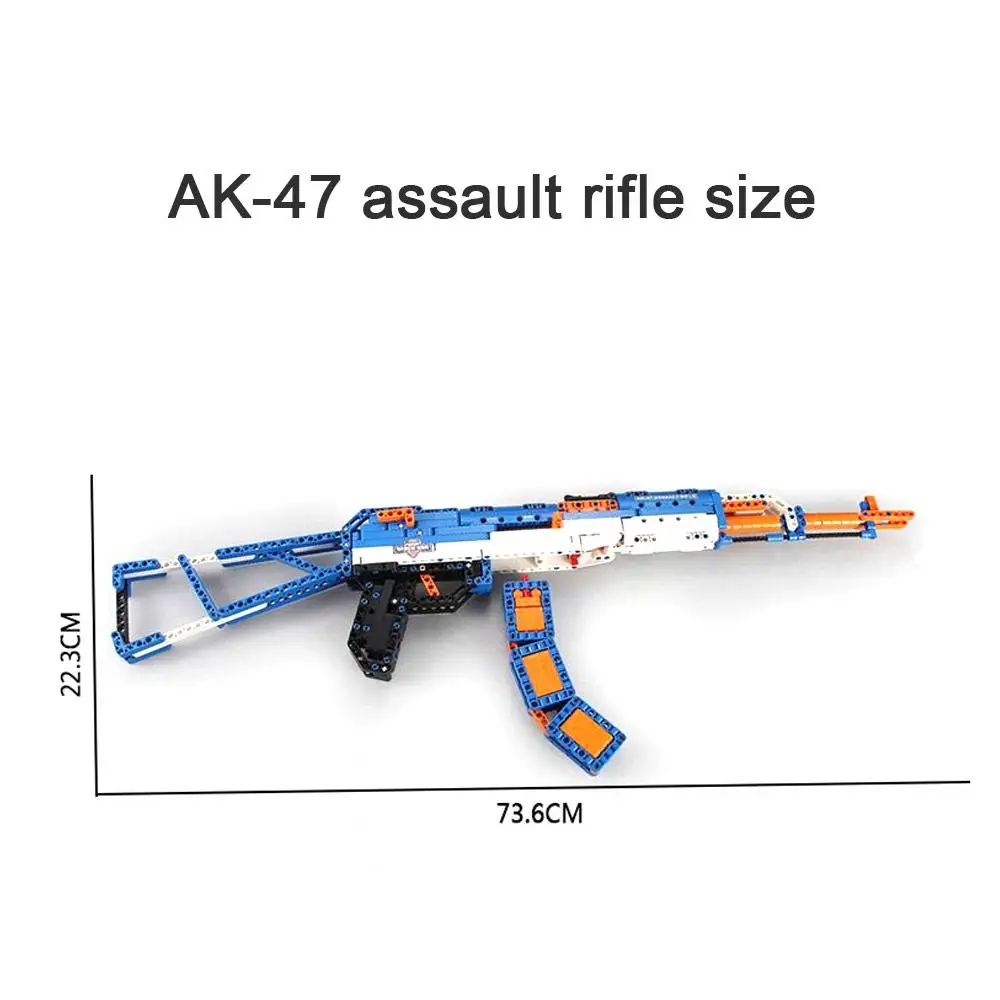 660 шт сборные строительные блоки игрушки оружие пустынный Орел и 98K MP5 M4A1 P90 AK-47 M1887 пистолет пластиковая модель для детей - Цвет: 498pcs AK-47