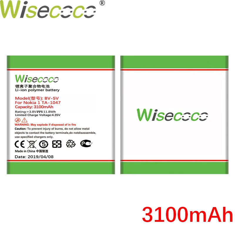 Wisecoco BV-5V bv5v 3100 мАч аккумулятор для nokia 1 TA-1047 телефон высокое качество батарея+ код отслеживания