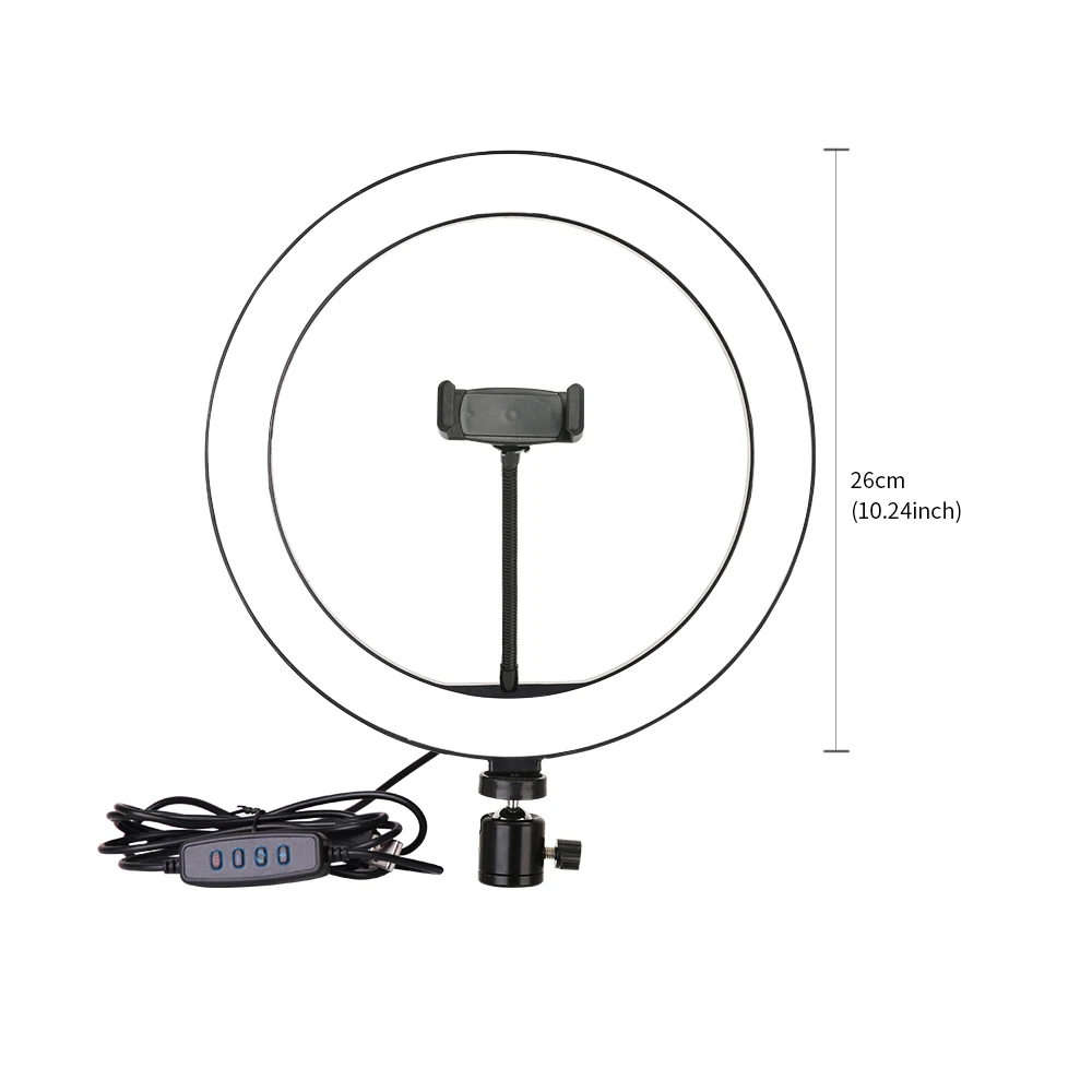  10 Inch Photography LED Light Tripod Ring Lamp Set Youtube Video Live 3300-5500k Photo Studio 60 In - 4000129327176