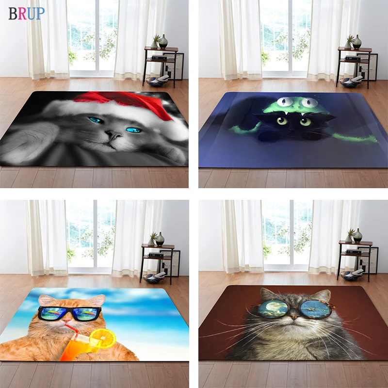 23 Kinds Cats 3D Printed Large Carpets Friendly Cat Living Room Decoration Bedroom Parlor Tea Table Area Rug Mat Soft Flannel