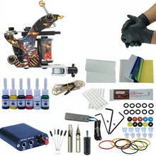 Полный стартовый комплект татуировки Мини-тату источник питания комплект татуировки набор захваты для иглы наконечники поставки Перманентный макияж боди-арт инструменты