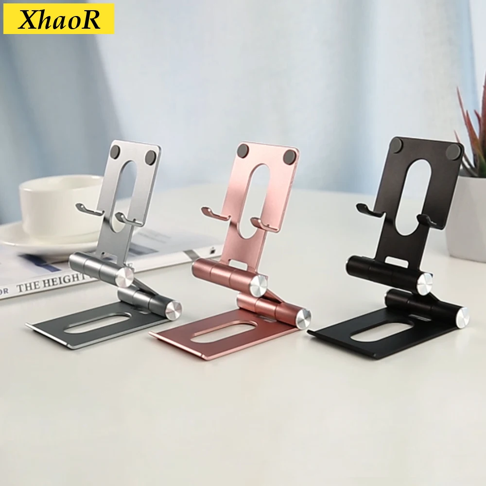 

XhaoR Tablet Stand Adjustable Aluminum Desktop Holder Dock Compatible 4-13 Inch Tablet for IPad iPhone Biaxial Metal Phone Brace