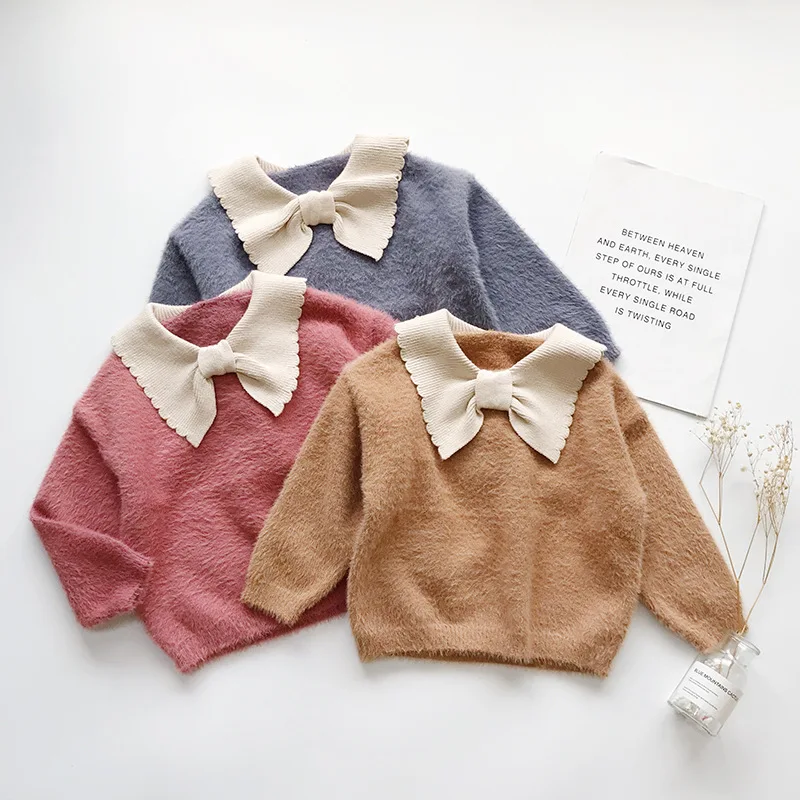 

2019 Autumn And Winter New Style Solid Color Simple Kids' Sweater CHILDREN'S Sweater Long Sleeve Children Base Shirt
