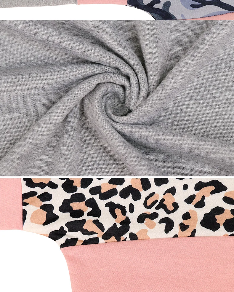 Новая женская футболка с круглым вырезом и длинным рукавом, Осенний Топ, футболки с камуфляжным леопардовым принтом, Повседневный пуловер