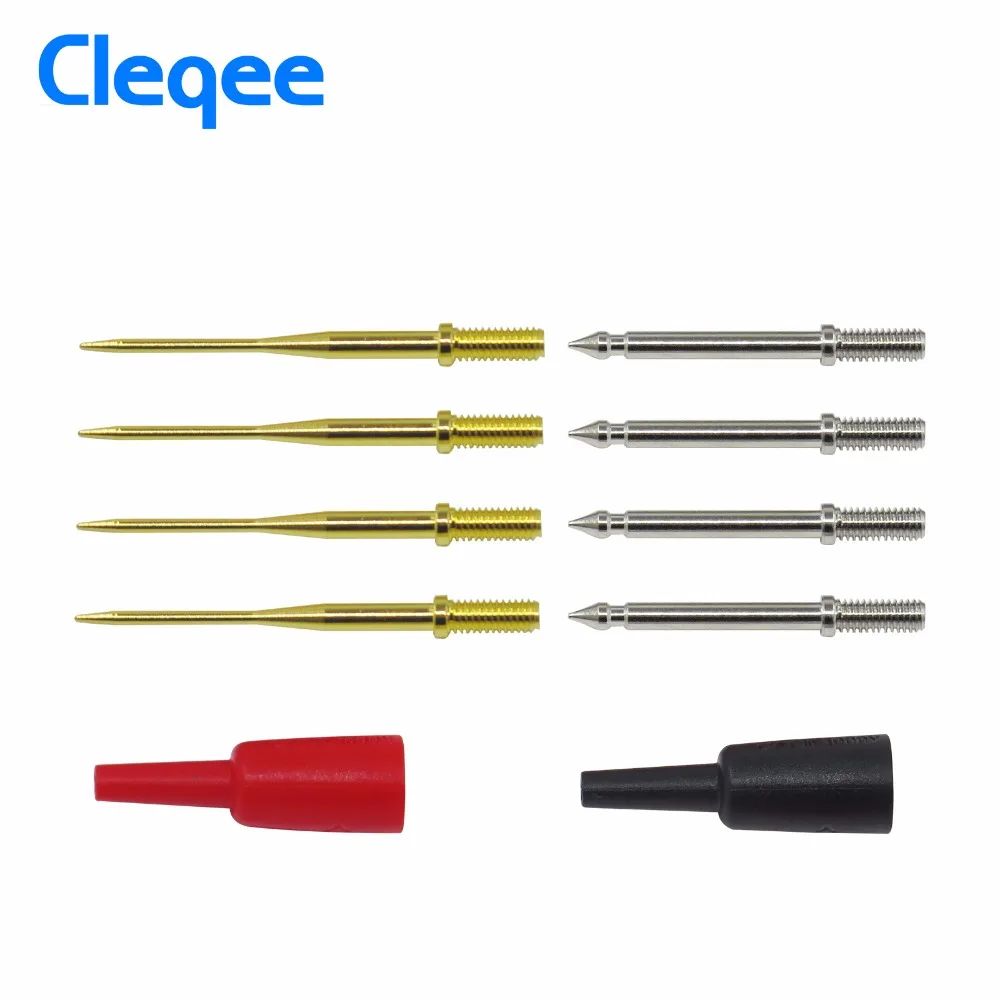 Cleqee P8003.1 8 шт. сменная тестовая игла комплект 1 мм позолоченный острый и 2 мм стандарт подходит для щуп тестера