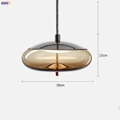 IWHD скандинавский стеклянный светодиодный подвесной светильник, светильники для столовой, гостиной, подвесной светильник, современный подвесной светильник, светильник, подвесной светильник - Цвет корпуса: 1