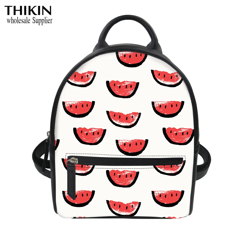 Мини-рюкзак THIKIN Женский милый школьный ранец с принтом арбуза модный