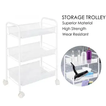 

Hair Diffuser Removable 3 Tiers Metal Rolling Wheel Storage Rack Trolley Cart for Hair Salons Beauty Salons Hair Salon