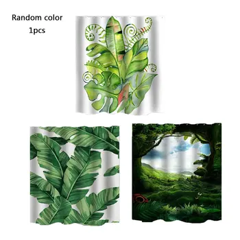 

Printed Polyester Waterproof Shower Curtain Tropical Plant Style Random Household Waterproof Bath Towel Shower Curtain