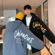 

Letter printed cotton jacket couple winter warm jacket 2021new Korean fashion preppy style loose plus velvet thicken down jacket