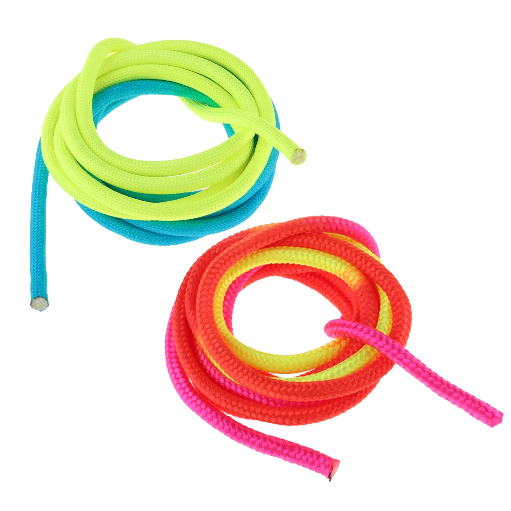 2 шт Прочный Радужный цвет художественная гимнастическая веревка Упражнение занятие по фитнесу веревка спортивное оборудование