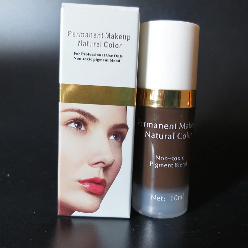 

1 шт. импортные Перманентный макияж, микропигментные чернила для татуировки, набор 10 мл для подводки глаз, бровей, губ, искусства, глубокий кофе цвета