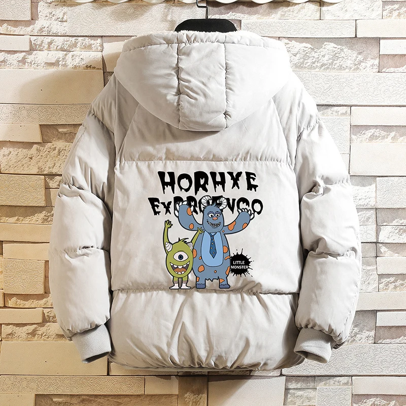 UYUK2019 Winter Wear New Thickened And Suede Bag For Large-size Printed Cartoon Hood Ed Cotton-padded Jacket Man Homme
