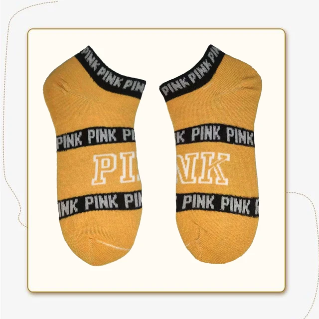 Hot Motion Socks Pink Socks New Unisex Cotton Mix Random Harajuku Creative Happy Casual Sports Short Ankle Pink Letters Socks 7