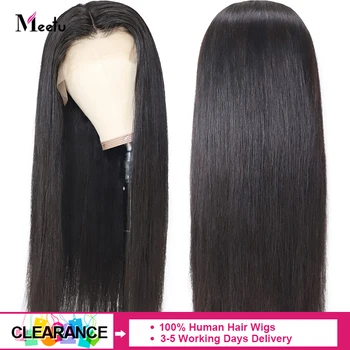 

Meetu Peruvian Straight 4x4 Lace Closure Wig With Baby Hair Glueless Lace Front Human Hair Wigs Pre Plucked For Women Remy Wigs