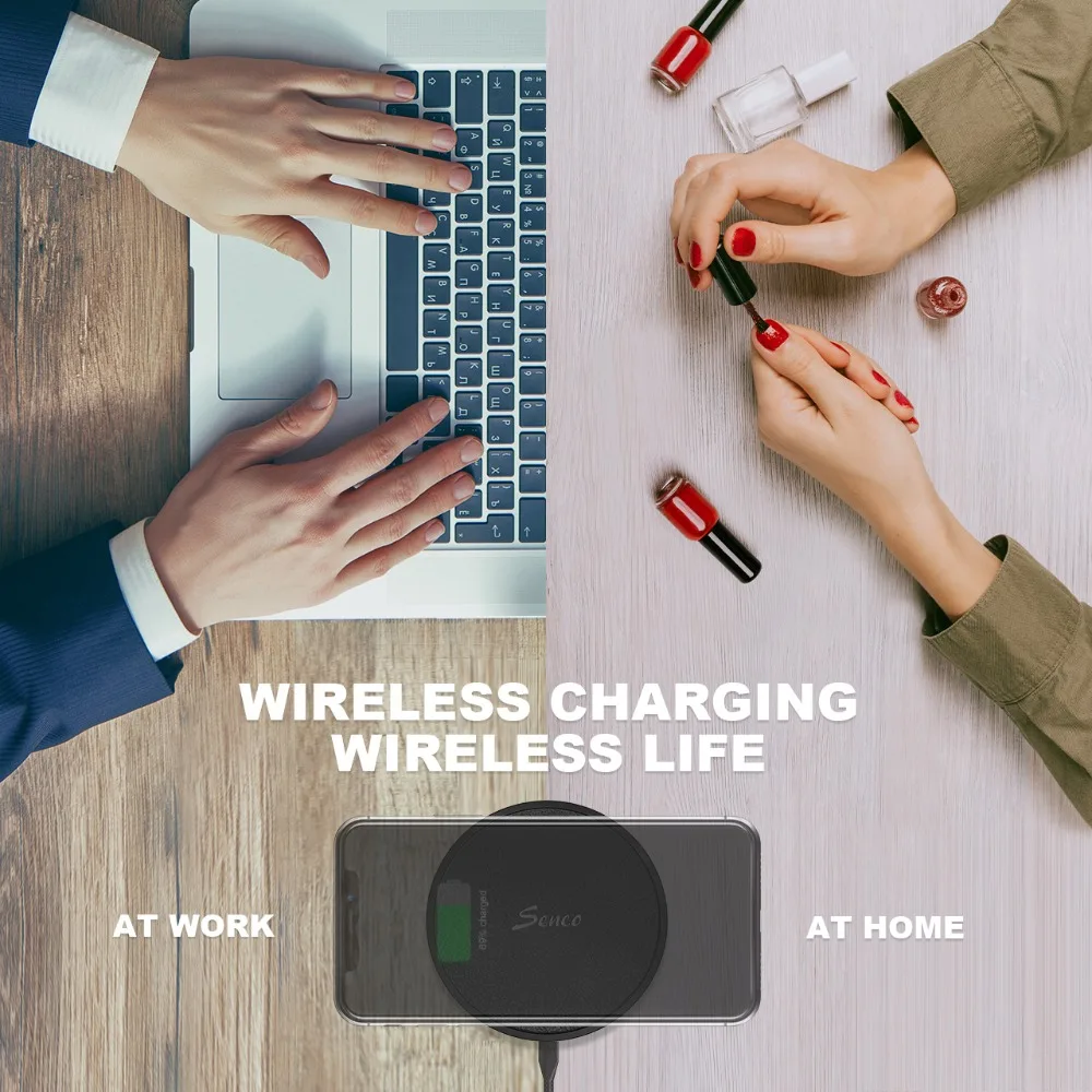 Seneo PA145 Wireless Charger Qi Fast Charging Pad For iPhone 11 XR X XS MAX 8 8 Plus 10W For Samsung Galaxy S10 S9 S9+ Note 8 (3)