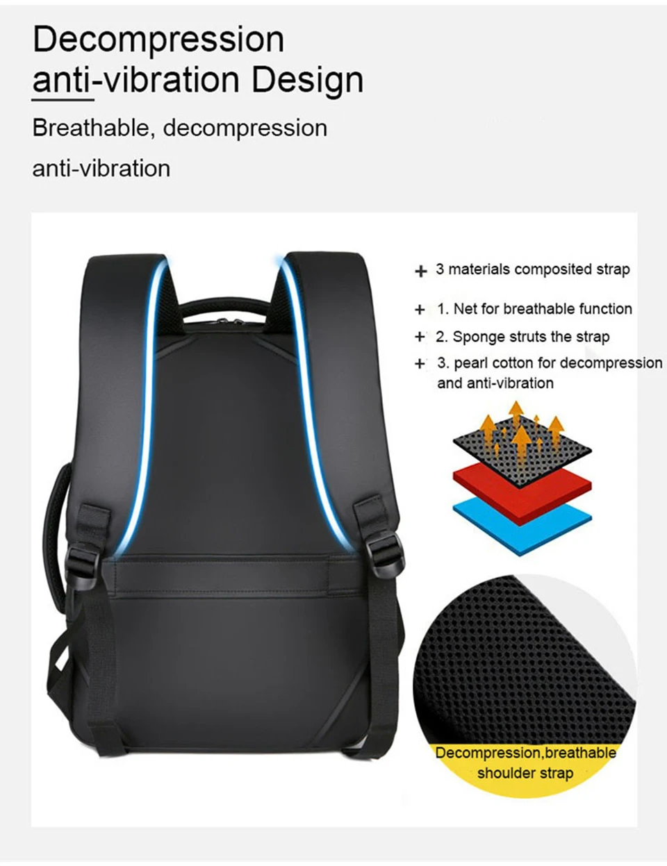 Laptop Business Mens Backpack Notebook Student School Backpacking Male USB Charging Waterproof Backpacks Smart Travel Bags Pack (8)