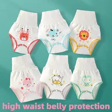 Couche culotte en coton réutilisable pour bébé, sous vêtement doux pour enfant, motif Animal de dessin animé