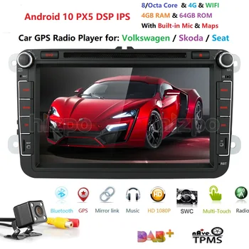 

Android 10 PX5 4GB RAM Car Navigation For VW Golf Passat Jetta Tiguan Sharan Polo Sedan Octavia Superb Seat Leon RDS BT SWC MAP