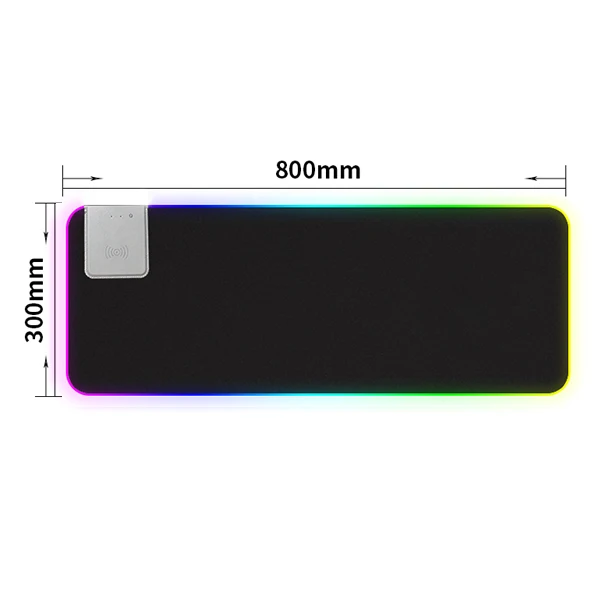 Игровой коврик для мыши RGB большой коврик для мыши геймер большой коврик для мыши компьютерный коврик для мыши светодиодная подсветка коврик для мыши с беспроводным зарядным устройством - Цвет: Серый