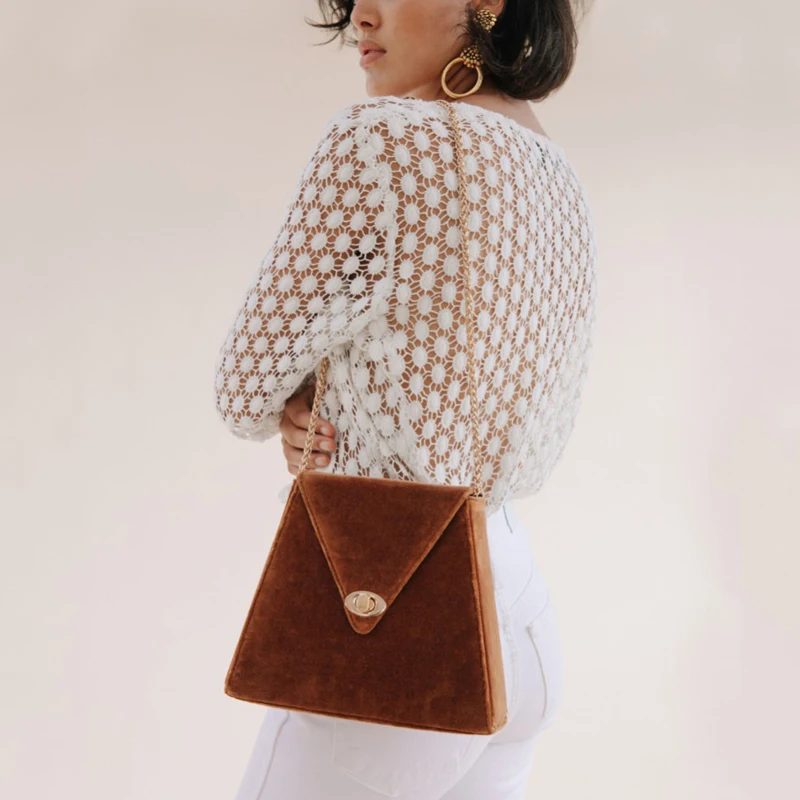 

winter woman bag 2018 new retro Suede pure color chain slanting single shoulder fashion simple small square bag c260