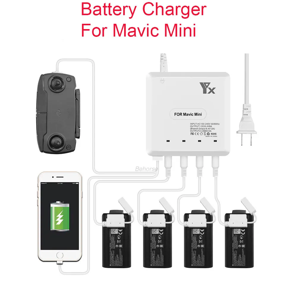 Best ZFS 6 in 1 Mavic Mini Battery Charger for DJI Mavic Mini Battery Remote Controller Balance Charger Mavic Mini Accessories 