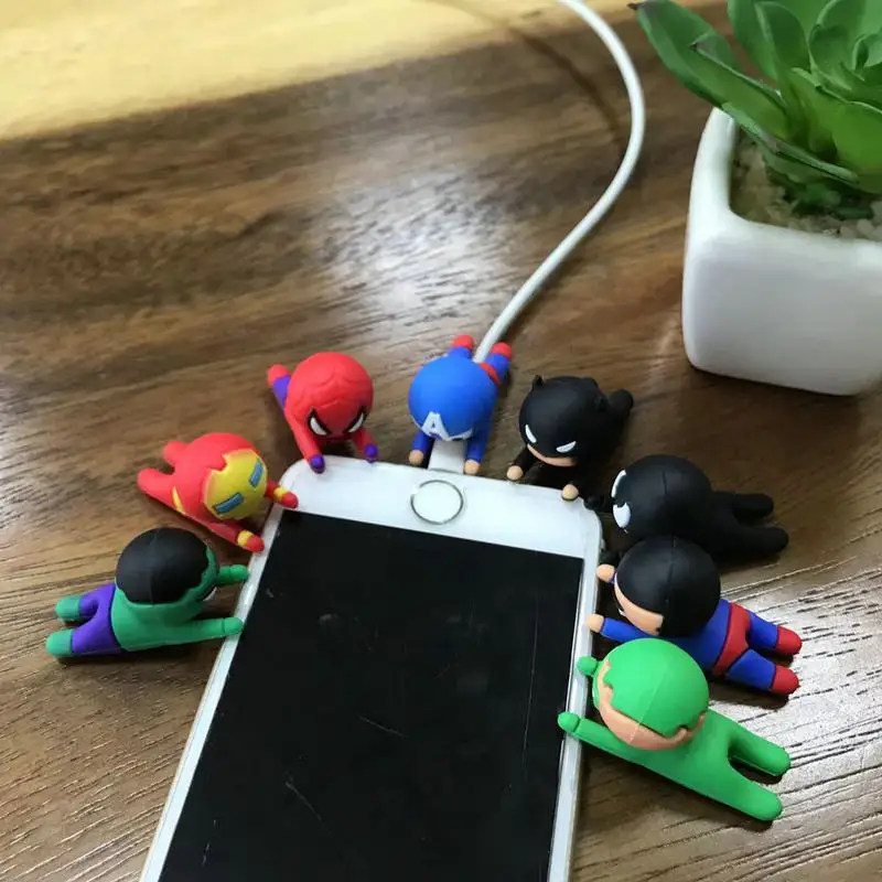 Серия супергероев, милая защита для кабеля "укус" для iPhone, USB зарядное устройство, устройство для сматывания проводов, органайзер для кабеля, Мультяшные кусачки, новинка, игрушки
