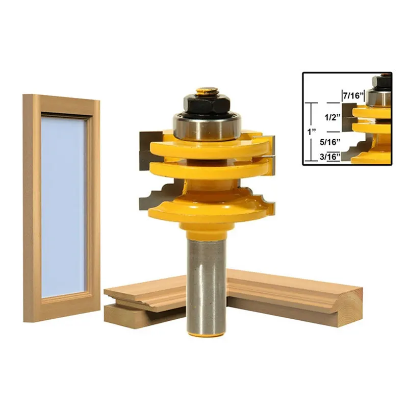 

Top-1 Pc 1/2 inch Shank Glass Door Rail & Stile Reversible Router Bit Wood Cutting Tool woodworking router bits