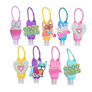 

Cute Cartoon Silicone Mini Hand Sanitizer Disposable No Clean Detachable Cover Travel Portable Safe Gel