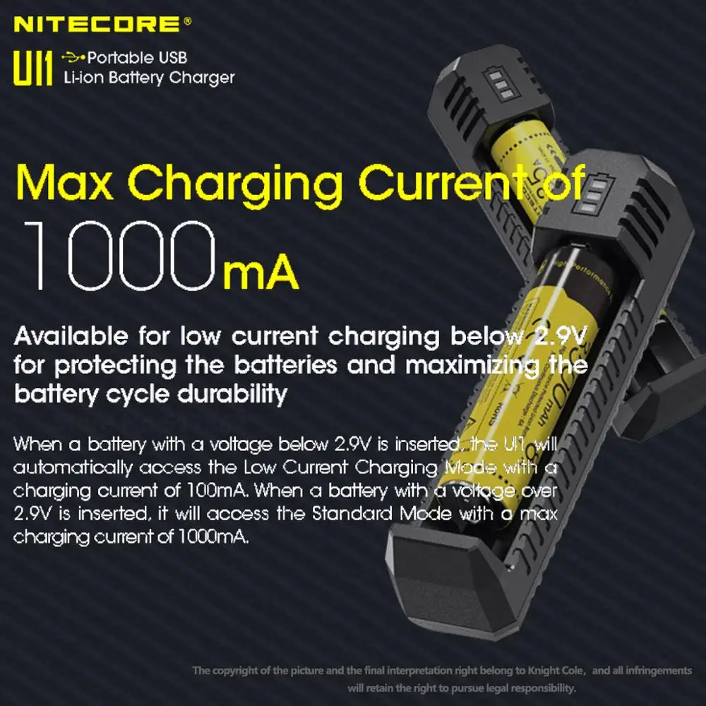 NITECORE UI1 Portable USB Li-ion Battery Charger DC 5V/1A 5W Li-ion/IMR 21700 Battery Recharger battery charger,battery charger adapter