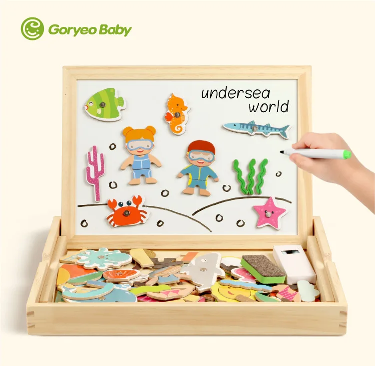 Южная Корея goryeobaby детская доска для рисования Магнитная Joypin пляж океанов Пазл «Рыбалка» головоломка детские строительные блоки игрушка