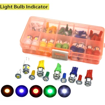 

70pcs/set T5+T10 LED Car Instrument Light 5 Colors Multifunctional Panel Parking Cluster Dash Indicator Signal Light Bulb Kit