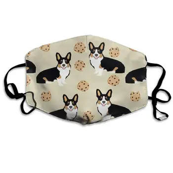 

Comfortable Two Layer Dust Mask, Soft Funny Corgi Dogs Cookies Face Mask Cover Mouth for Adults and Teens