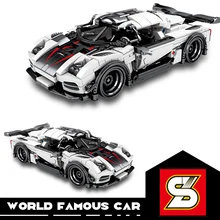 SY BLOCK – voiture de course en briques pour enfants, modèle de briques de bricolage, jouets de Sport pour garçons, voiture cadeau pour enfants, Collection de vitesse