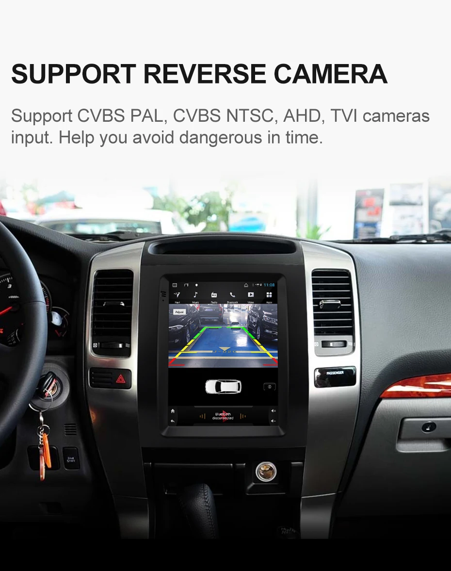 Clearance Isudar H53 Vertical 1 Din Android Auto Radio For Toyota/Prado 120 2004-2009 GPS Car Multimedia RAM 4G ROM 64G FM For Telsa Model 13