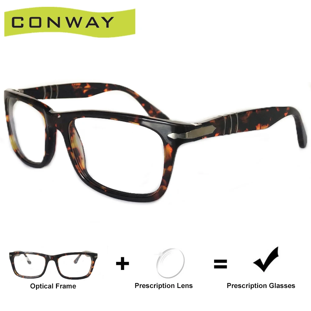 

CONWAY Brand Design Men Prescription Glasses Nerd Rectangular Myopia Prescription Eyeglasses Male Europe Style Optical Glasses